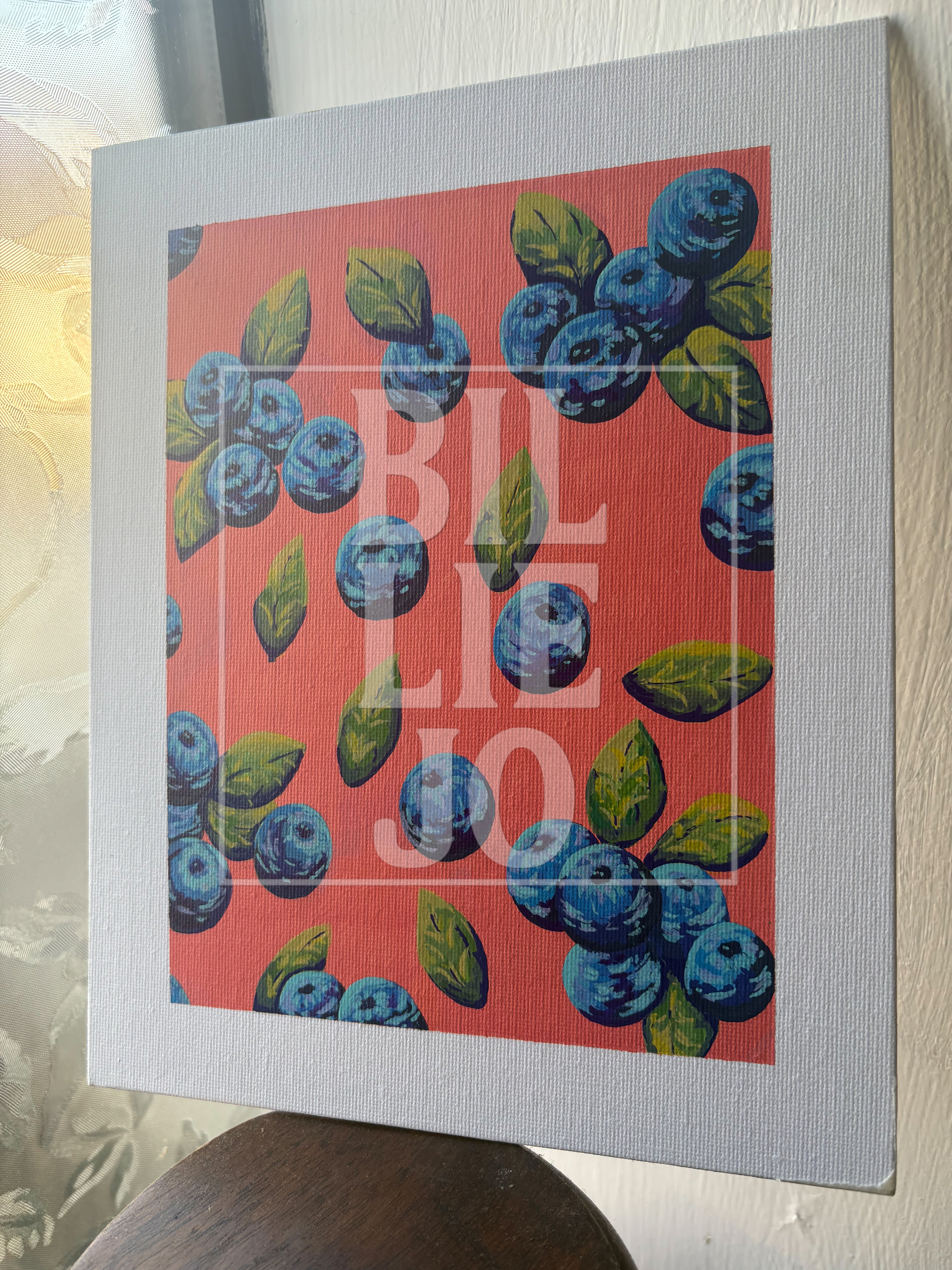 Blueberries - Original Painting on Canvas Board